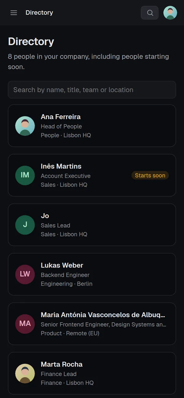 The directory: everyone in the company
